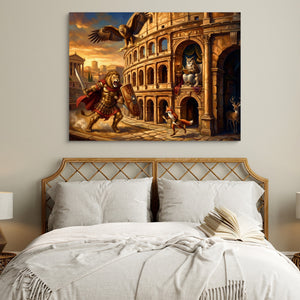 Gladiator's Golden Arena — gladiator's golden arena sq white bedroom 1land flush print