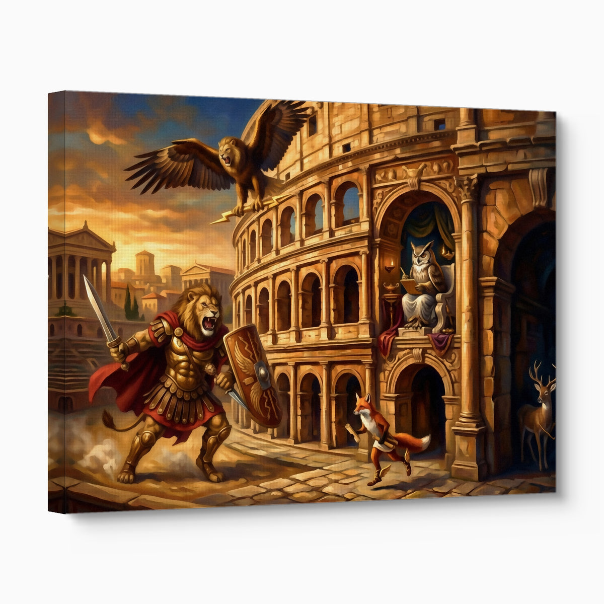 Gladiator's Golden Arena — gladiator's golden arena angled flush print
