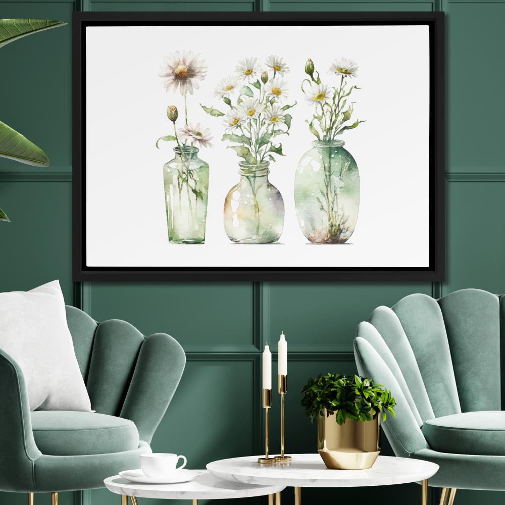 Glass Vases Wildflowers - Luxury Wall Art