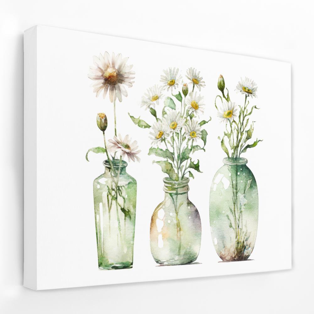 Glass Vases Wildflowers - Luxury Wall Art