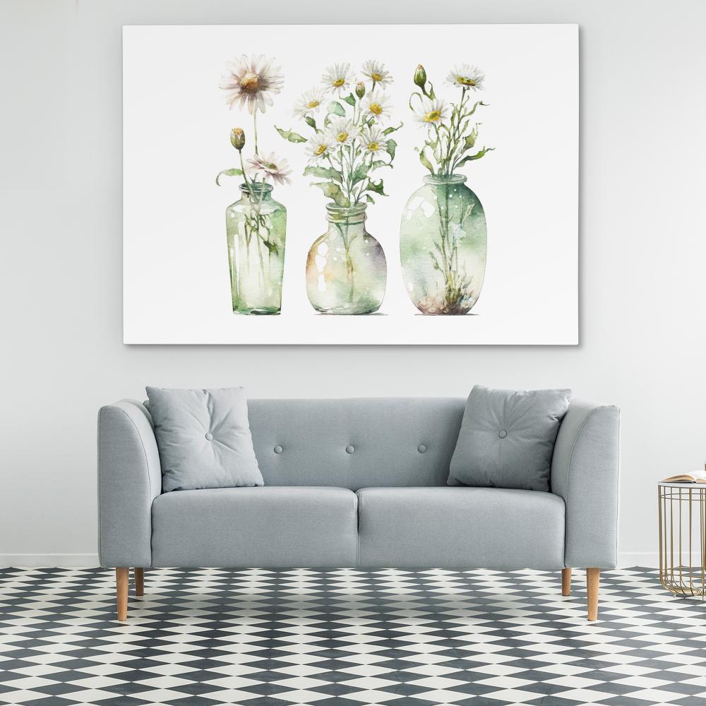 Glass Vases Wildflowers - Luxury Wall Art