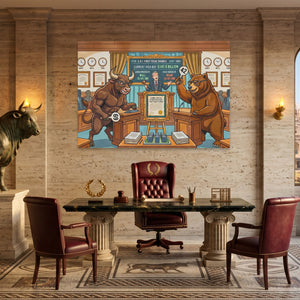 Global Infrastructure canvas wall art, room view