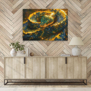 Glowing Gold Snake - Luxury Wall Art