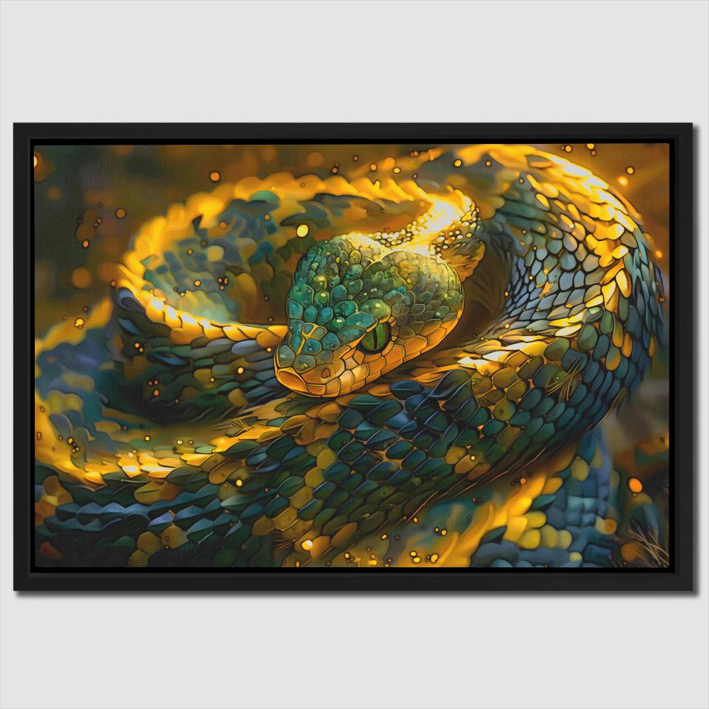 Glowing Gold Snake - Luxury Wall Art