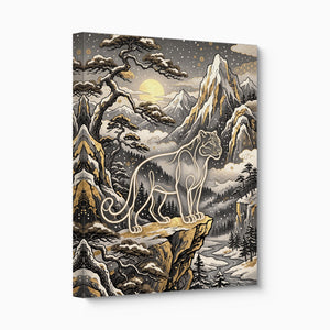 Glowing Puma Mountain — glowing puma mountain angled flush print