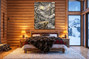 Glowing Puma Mountain — glowing puma mountain bedroom with fireplace 1port flush print
