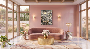 Glowing Puma Mountain — glowing puma mountain pink living room 1port flush print