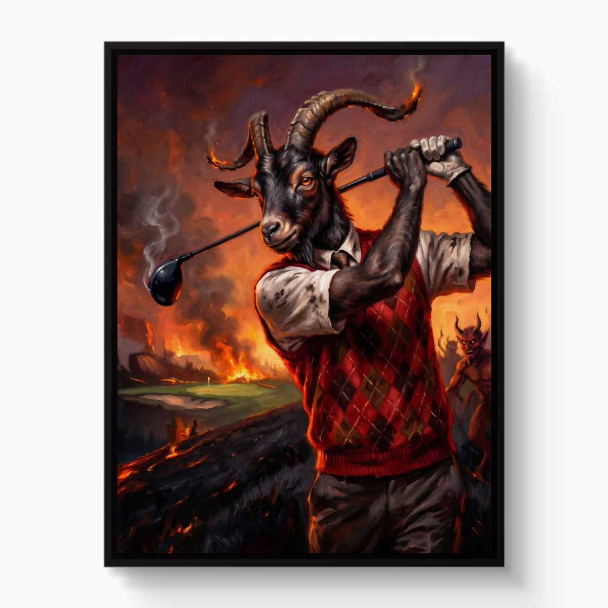 Goat's Hellish Drive — goat's hellish drive white studio framed black