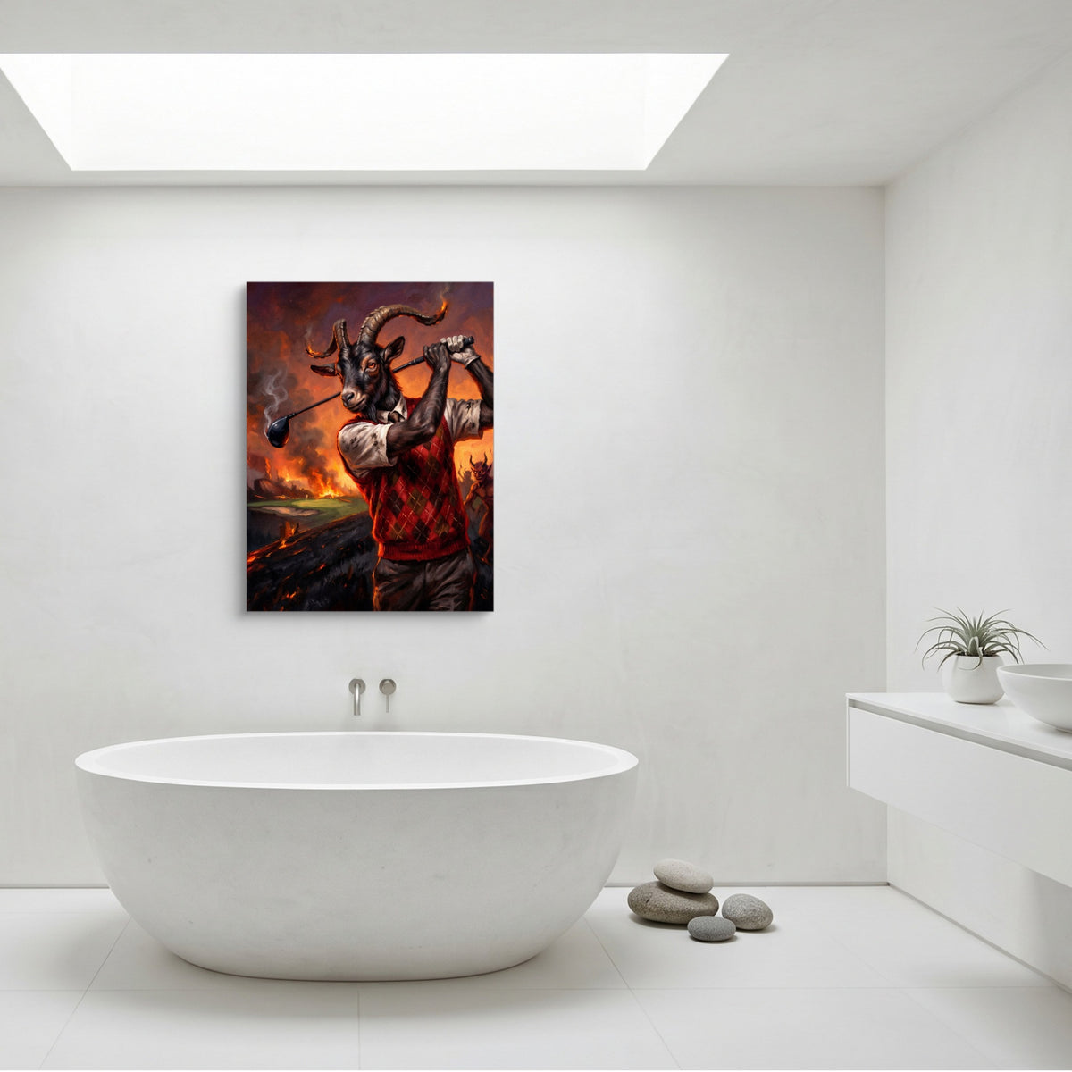 Goat's Hellish Drive — goat's hellish drive sq minimalist bathroom 1port flush print