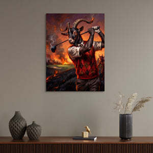Goat's Hellish Drive — goat's hellish drive sq wall desk bird 1port flush print