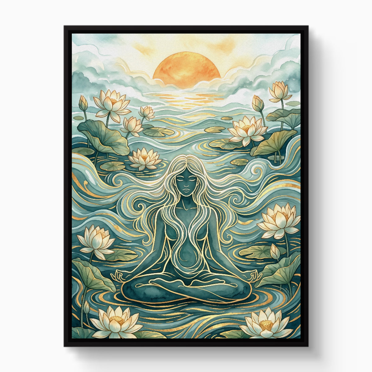 Goddess Flowing Water — goddess flowing water white studio framed black