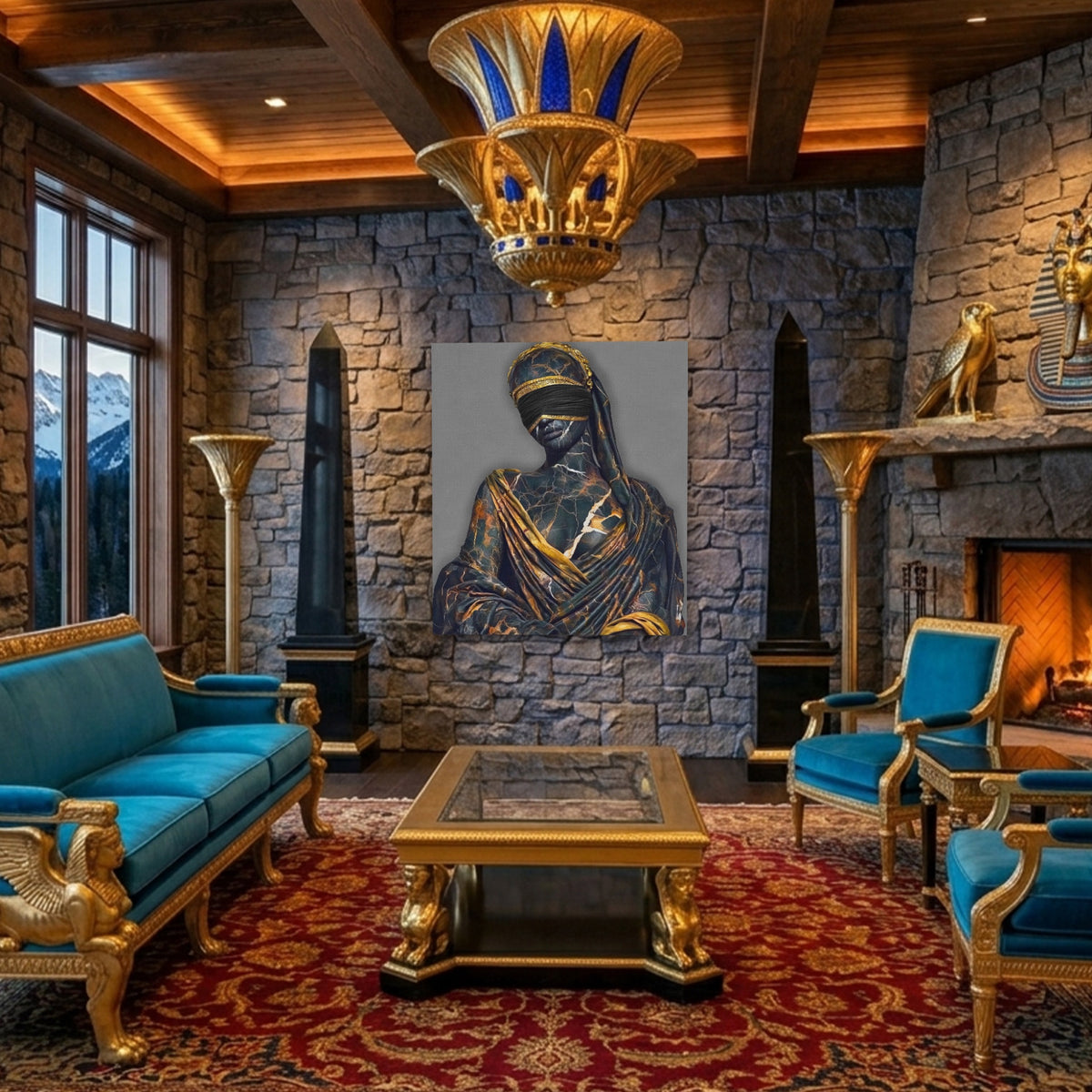 Goddess Gold Veiled — Goddess Gold Veiled Weird Egyptian Room Port 360