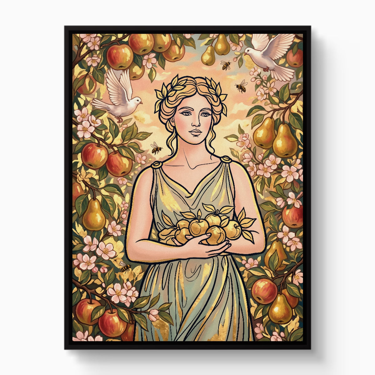 Goddess Golden Harvest — goddess golden harvest white studio framed black