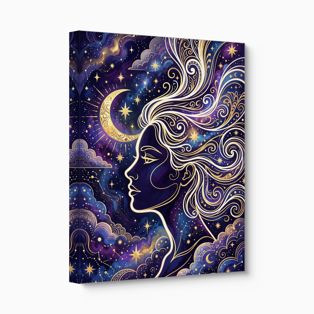 Goddess Golden Night — goddess golden night angled flush print