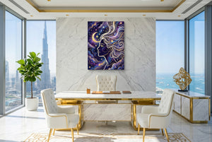 Goddess Golden Night — goddess golden night office with city view 2 1port flush print