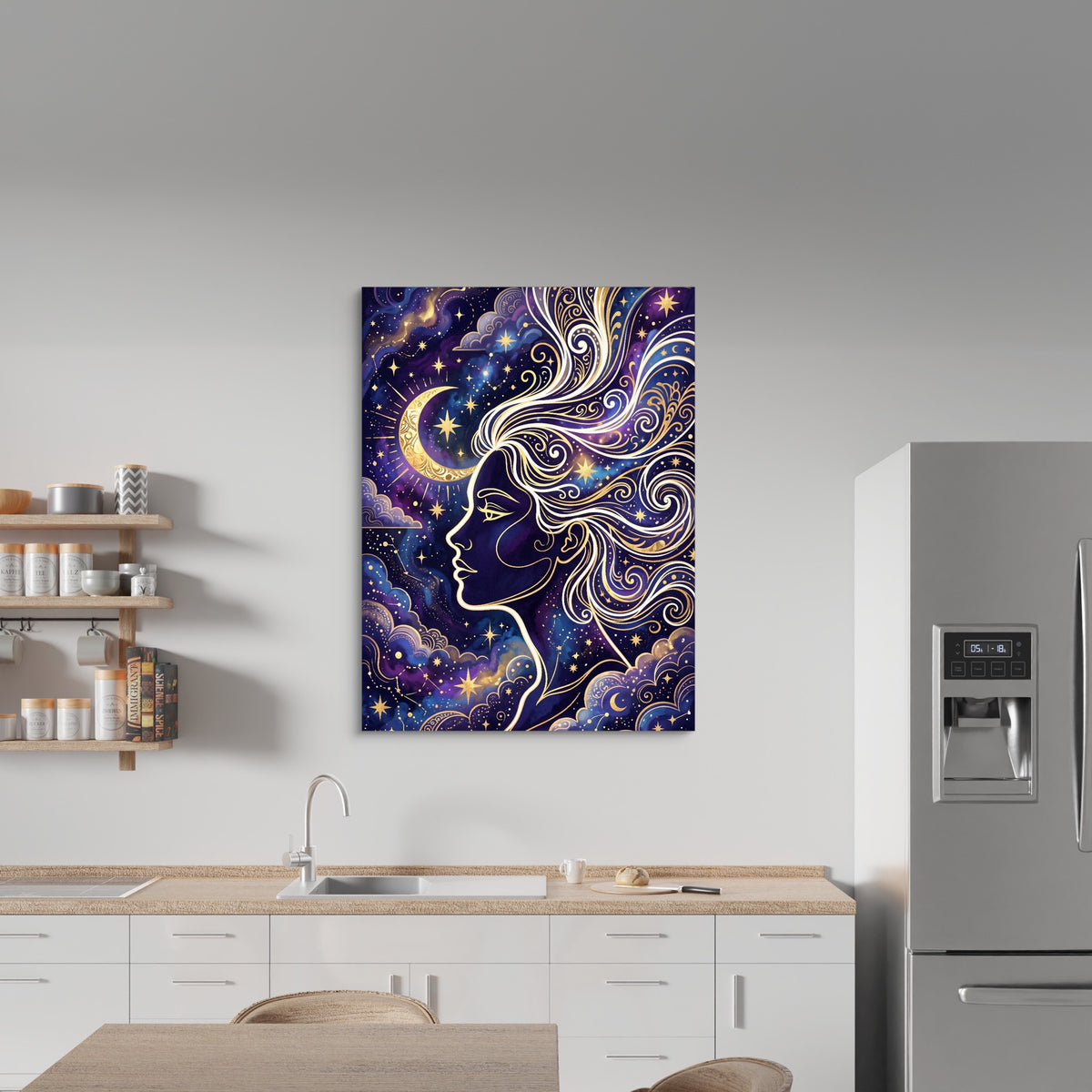 Goddess Golden Night — goddess golden night sq kitchen wall 1port flush print