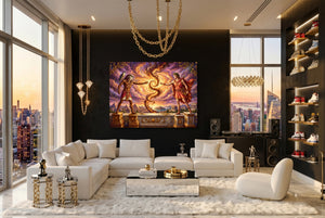 Gods Cosmic Fire — gods cosmic fire modern living room interior 2 1land flush print