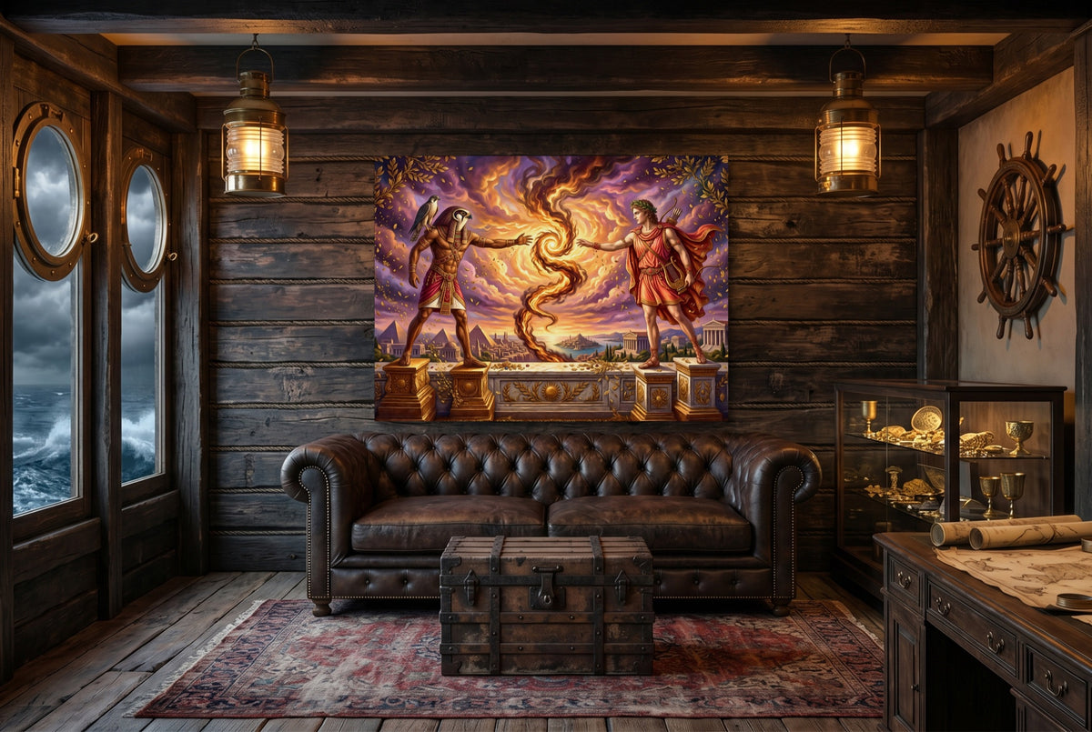 Gods Cosmic Fire — gods cosmic fire small cabin interior view 1land flush print