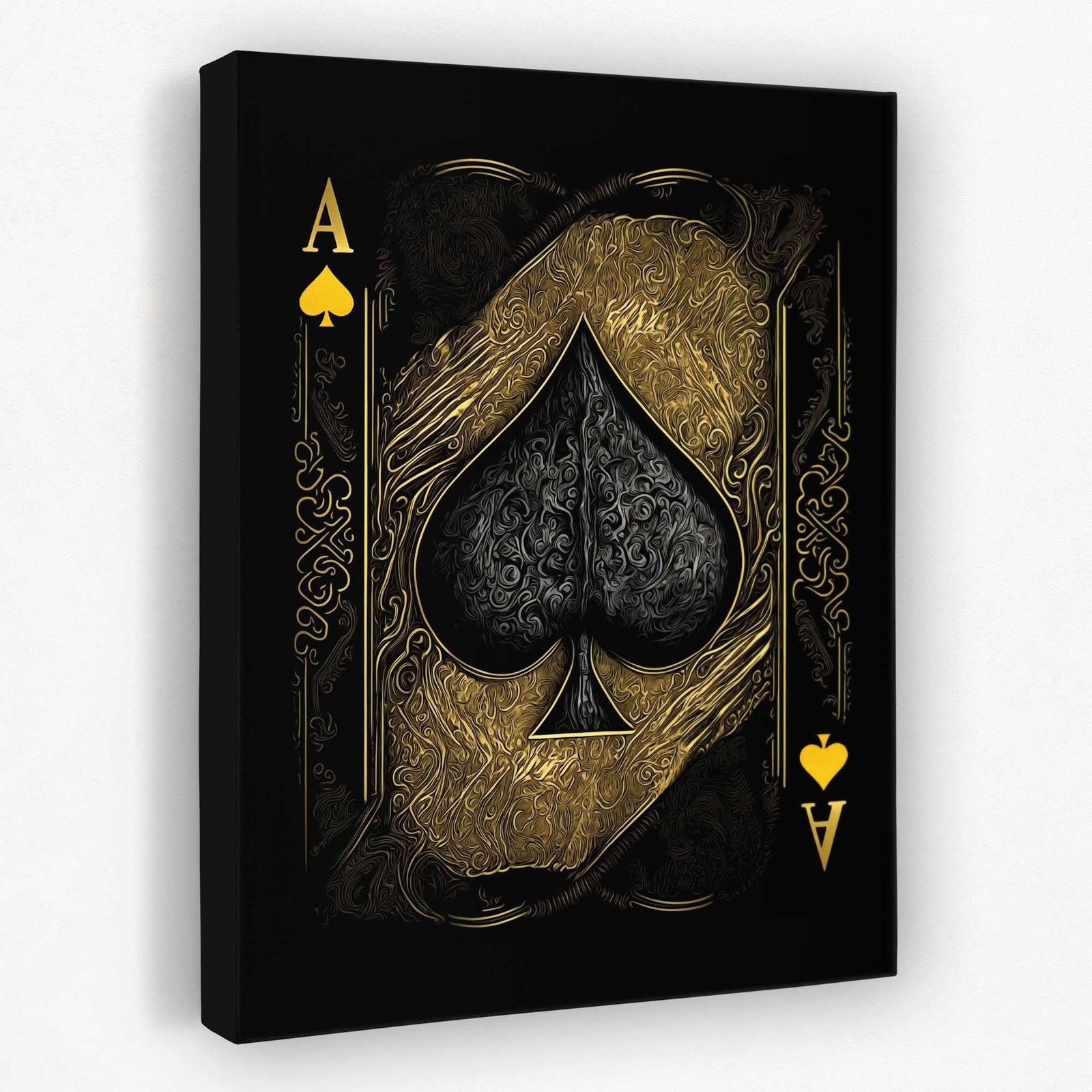 Gold Ace of Spades - Ace Canvas Wall Art