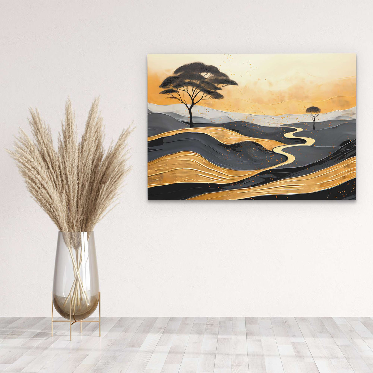 Gold African Hills - Luxury Wall Art