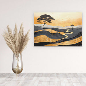 Gold African Hills - Luxury Wall Art