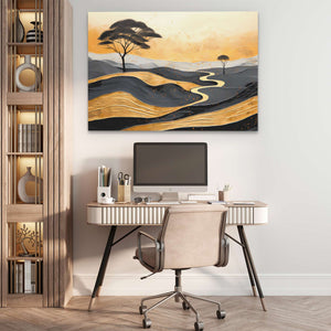 Gold African Hills - Luxury Wall Art