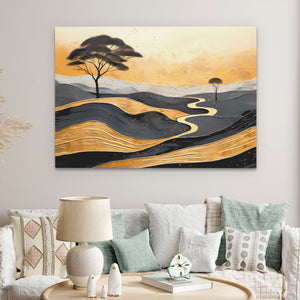 Gold African Hills - Luxury Wall Art