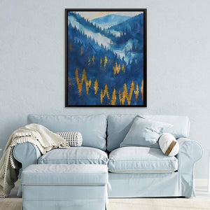 Gold Blue Forest Hills - Luxury Wall Art