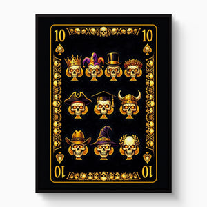 Gold Bones 10 of Spades Card — gold bones 10 of spades card white studio framed black