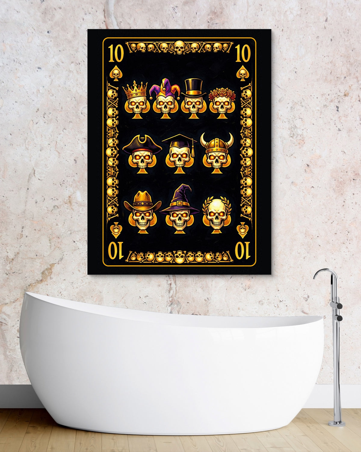 Gold Bones 10 of Spades Card — gold bones 10 of spades card psd granite bathroom 1port flush print