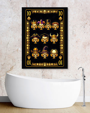Gold Bones 10 of Spades Card — gold bones 10 of spades card psd granite bathroom 1port flush print