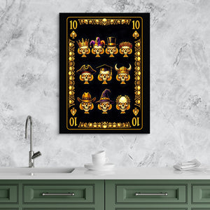 Gold Bones 10 of Spades Card — gold bones 10 of spades card sq kitchen granite purple 1port flush print