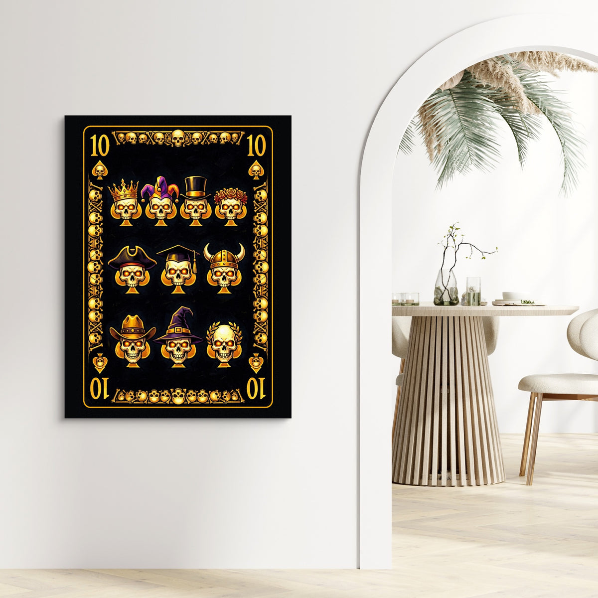 Gold Bones 10 of Spades Card — gold bones 10 of spades card sq living room echo 1port flush print