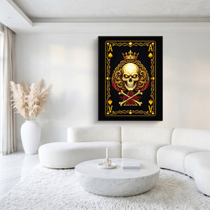 Gold Bones Ace of Spades Card — gold bones ace of spades card sq white luxury 1port framed black