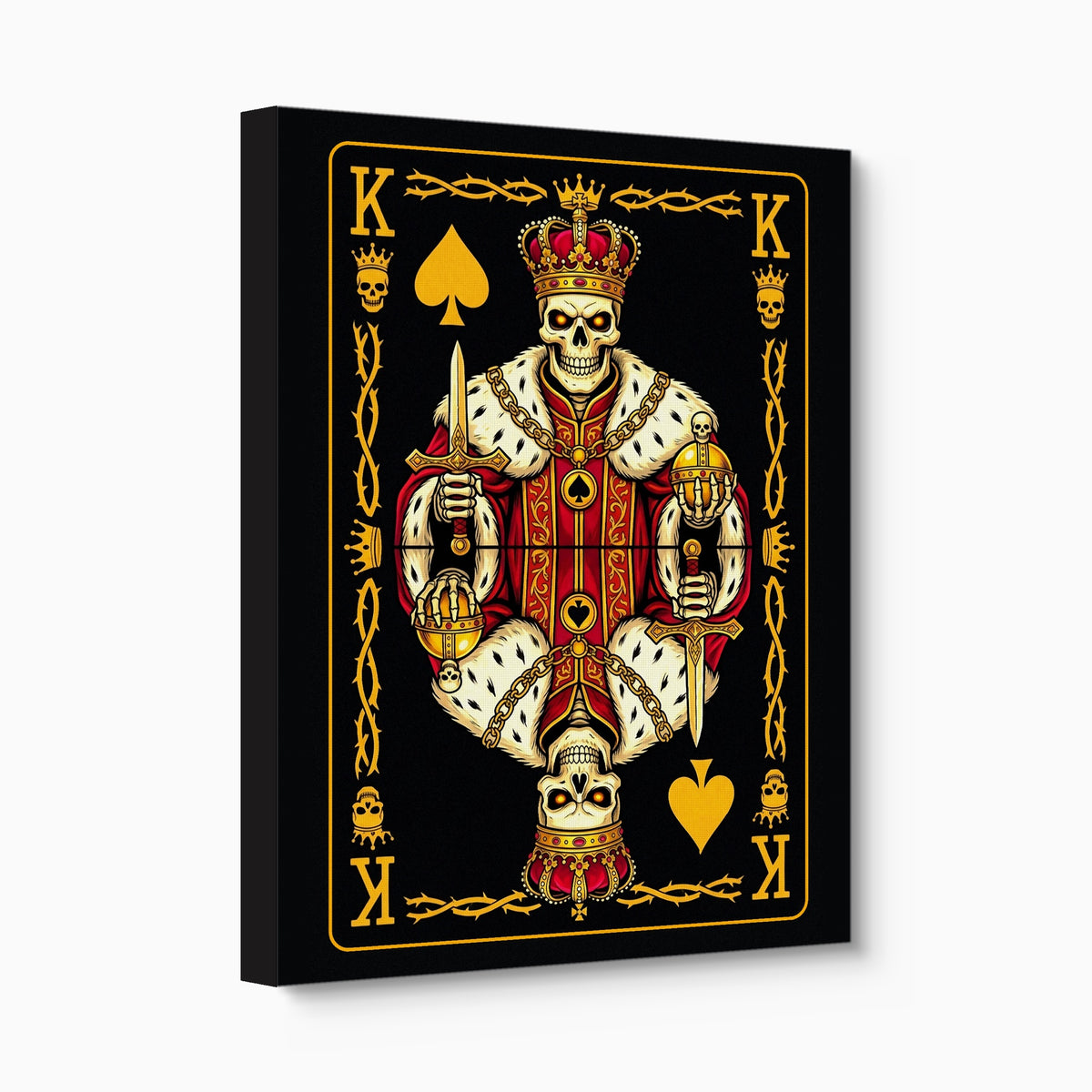 Gold Bones King of Spades Card — gold bones king of spades card angled flush print