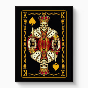 Gold Bones King of Spades Card — gold bones king of spades card white studio framed black