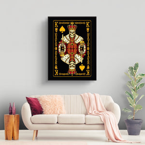Gold Bones King of Spades Card — gold bones king of spades card sq land nice living room 1port framed black