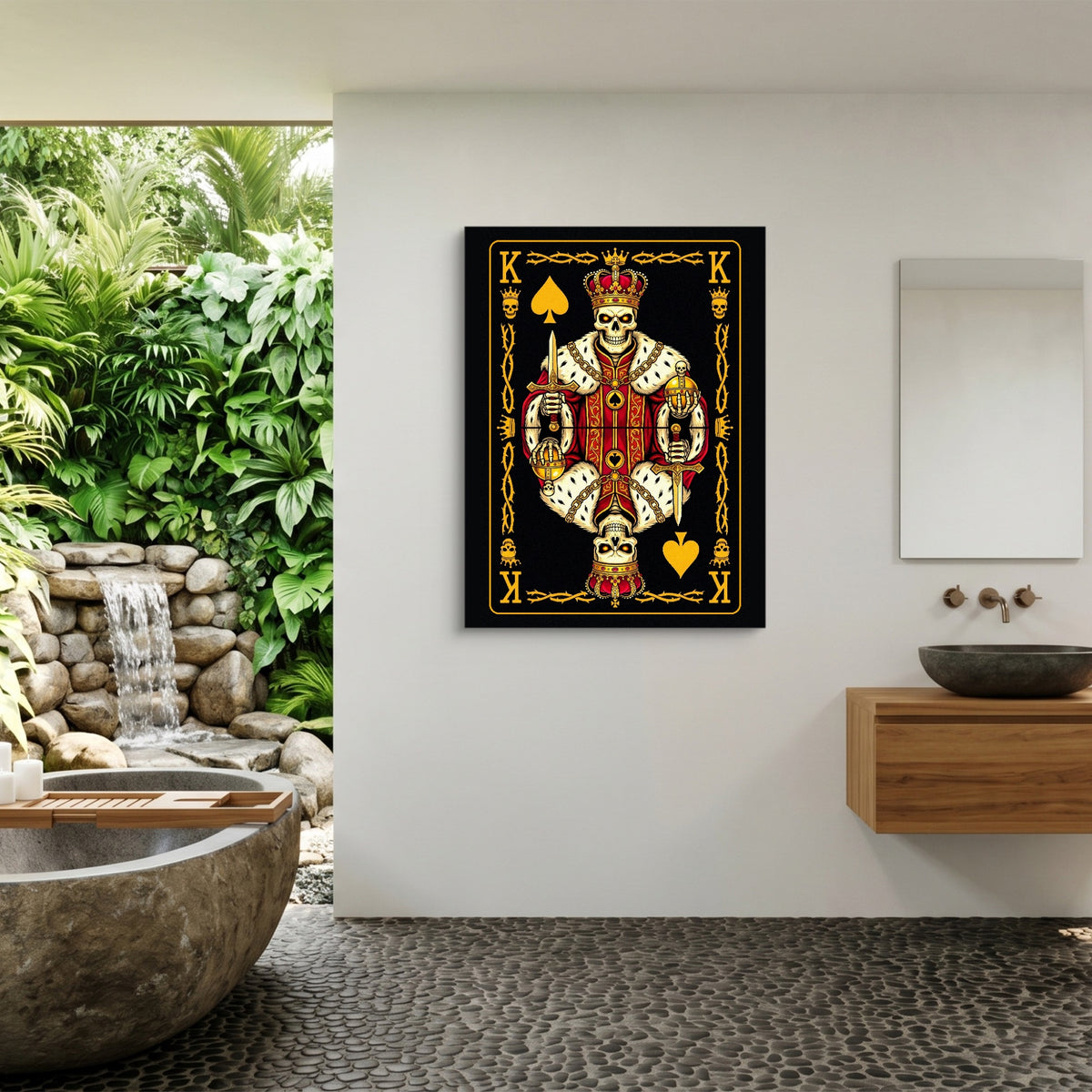 Gold Bones King of Spades Card — gold bones king of spades card sq outdoor bathroom 1port flush print