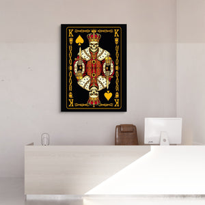 Gold Bones King of Spades Card — gold bones king of spades card sq reception desk 1port flush print