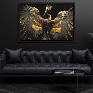 Gold Crane Dance - Luxury Wall Art