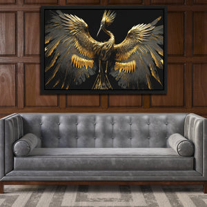 Gold Crane Dance - Luxury Wall Art