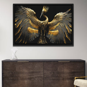 Gold Crane Dance - Luxury Wall Art