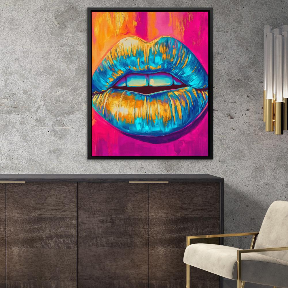 Gold - Dripped Kiss - Luxury Wall Art