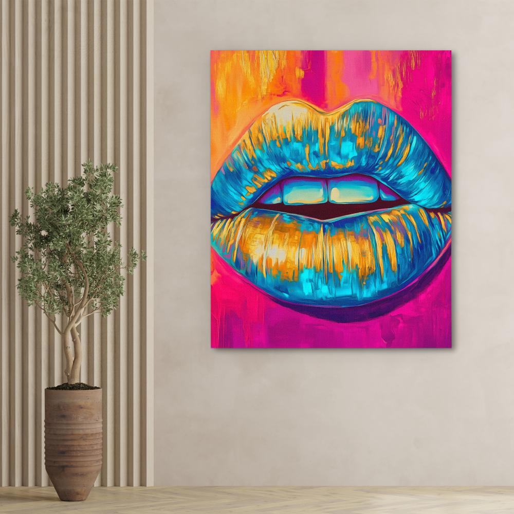 Gold - Dripped Kiss - Luxury Wall Art