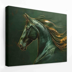 Gold Emerald Horse - Luxury Wall Art