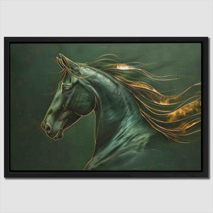 Gold Emerald Horse - Luxury Wall Art