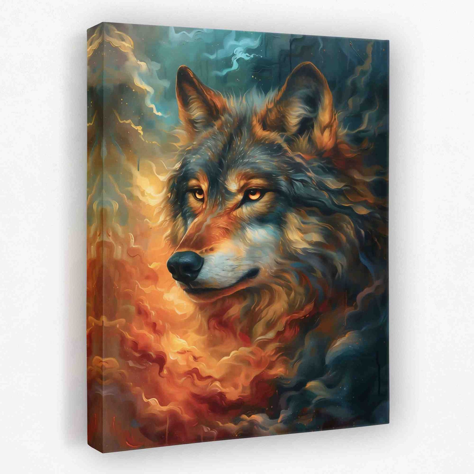 Gold Eyed Wolf - Animals Canvas Wall Art