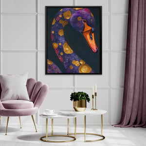 Gold Floral Swan - Luxury Wall Art