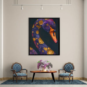 Gold Floral Swan - Luxury Wall Art