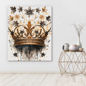 Gold Gothic Crown - Luxury Wall Art